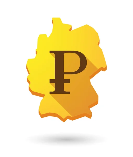 Allemagne icône de carte avec un signe de devise — Image vectorielle