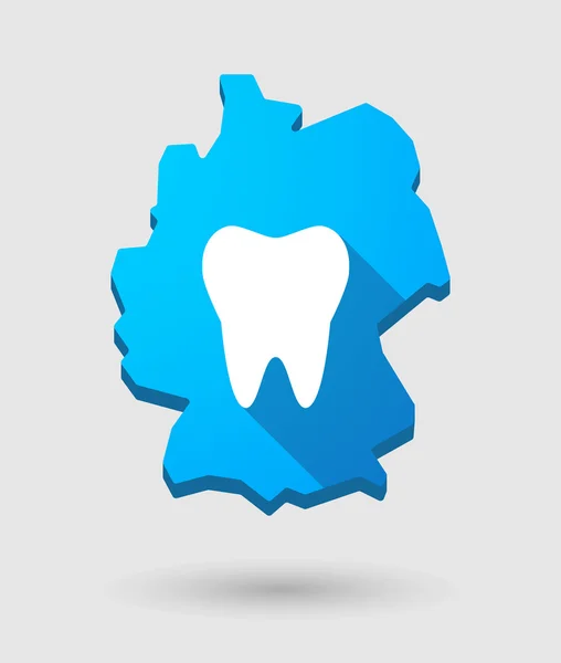 Germany map icon with a tooth — Stock Vector