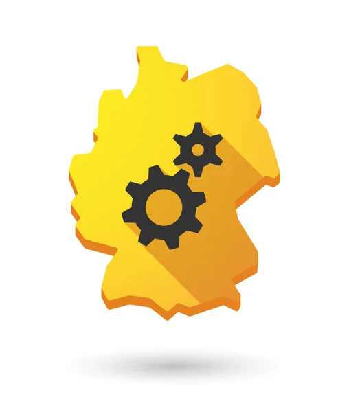 Germany map icon with gears — Stock Vector