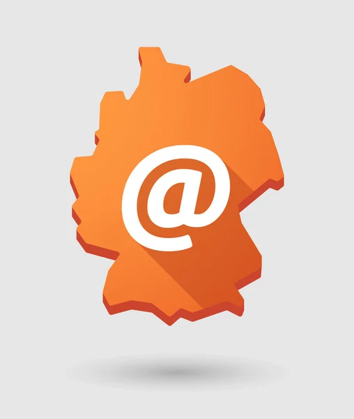Allemagne icône de carte avec un signe e-mail — Image vectorielle