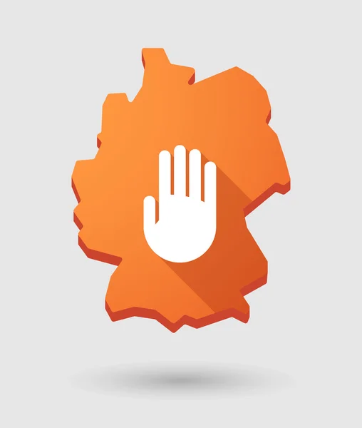 Germany map icon with a hand — Stock Vector