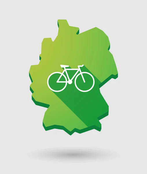 Allemagne icône de carte avec un vélo — Image vectorielle