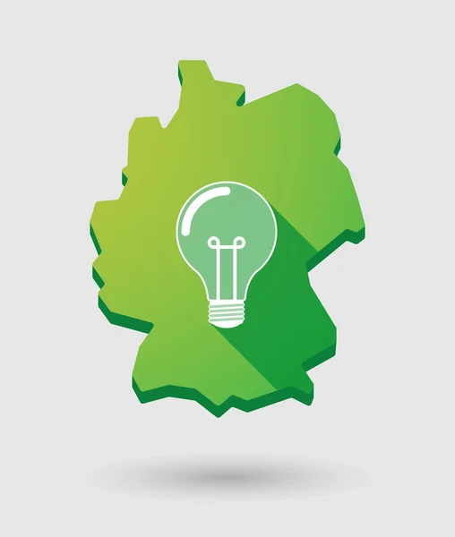 Alemanha mapa ícone com uma lâmpada — Vetor de Stock