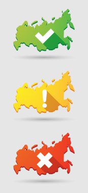 Russia map survey icon set  clipart