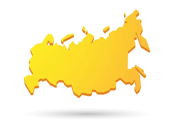 Gele Rusland Kaartpictogram — Stockvector