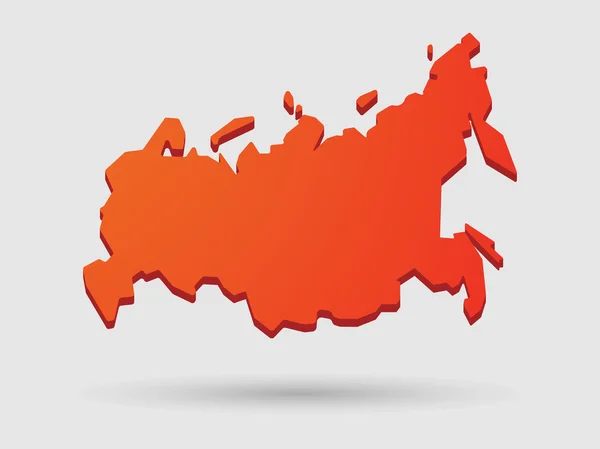 Vermelho Rússia mapa ícone — Vetor de Stock