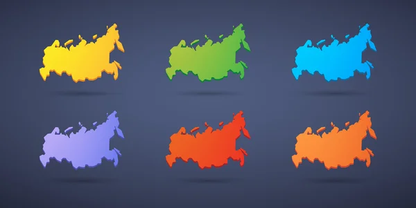 Rusia mapa icono conjunto — Vector de stock