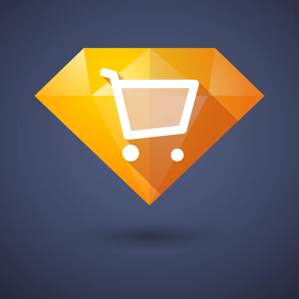 Diamond icon with a shopping cart — Stock Vector