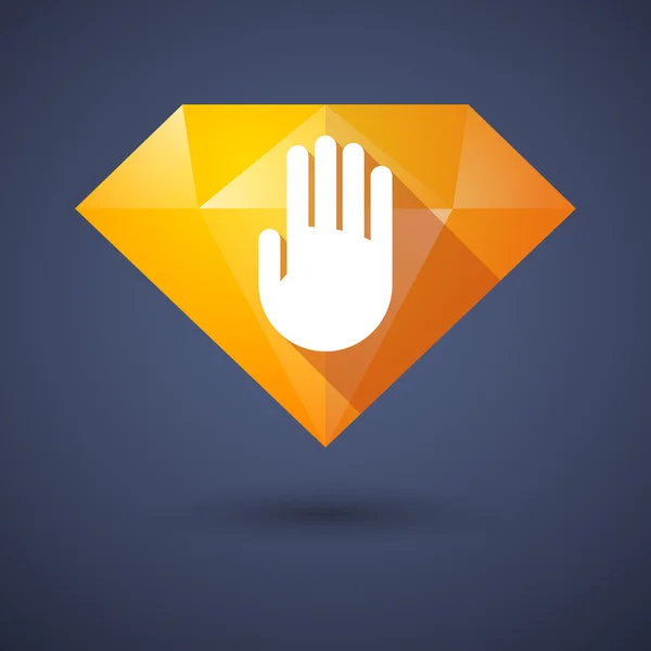 Diamond icon with a hand — Stock Vector