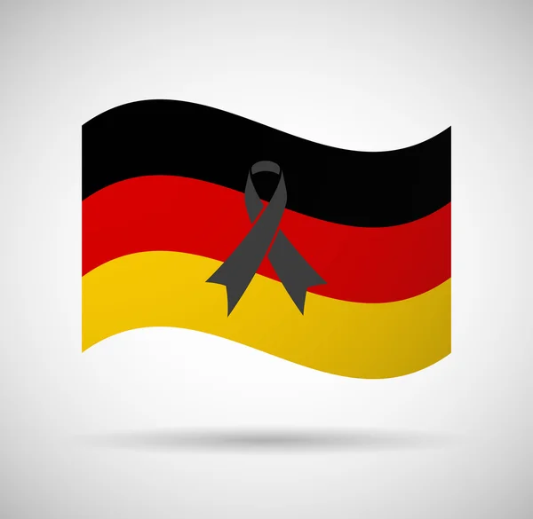 Vlajka Německo s černou mašlí — Stockový vektor