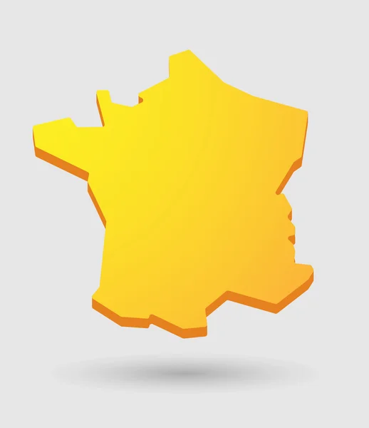 Žlutá ikona mapa Francie — Stockový vektor