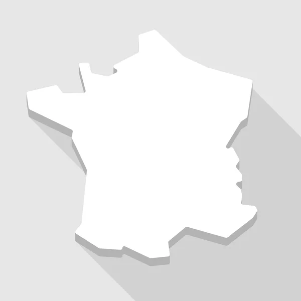 長い影フランス地図アイコン — ストックベクタ