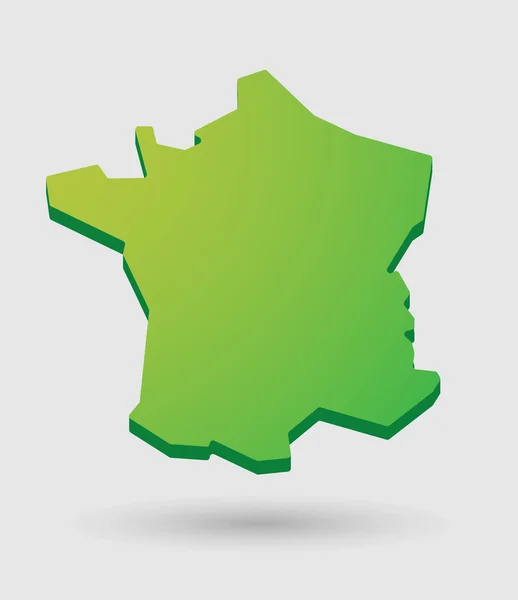 緑のフランス地図アイコン — ストックベクタ