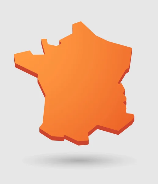 Orangefarbene Frankreich-Karte — Stockvektor