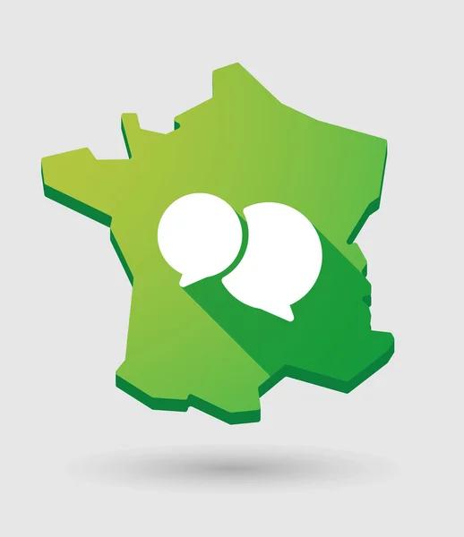 Γαλλία Χάρτης πράσινο εικονίδιο με ένα κωμικό μπαλόνι — Διανυσματικό Αρχείο