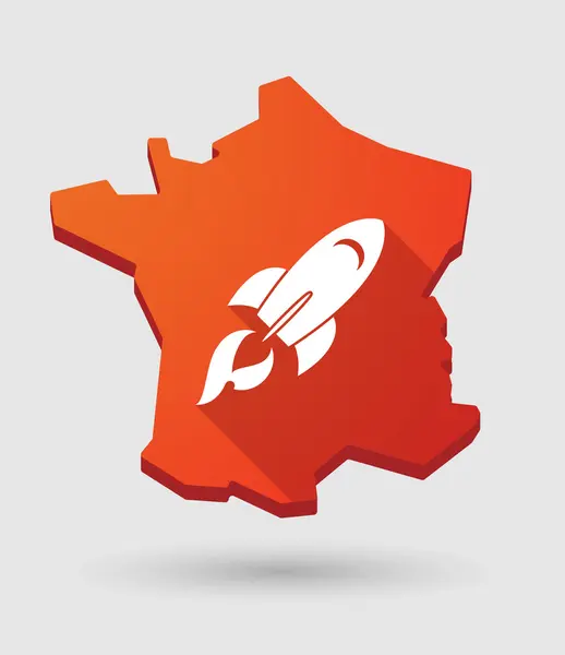 法国地图图标用一枚火箭 — 图库矢量图片