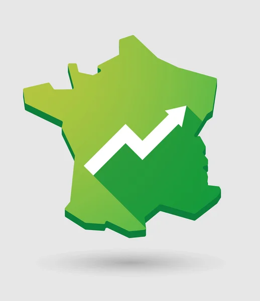 Ícone de mapa de França com um gráfico —  Vetores de Stock