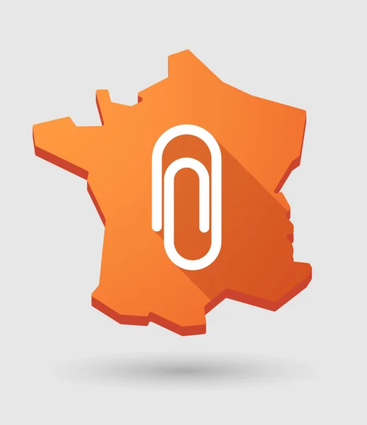 Ícone de mapa França com um clipe — Vetor de Stock