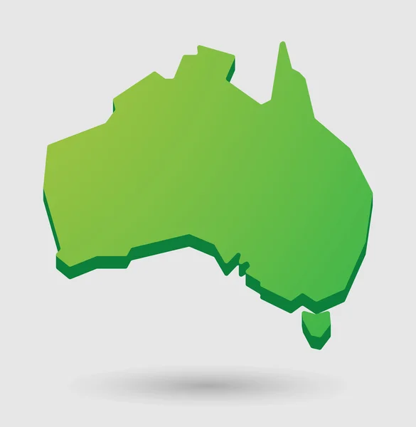 緑のオーストラリア地図図形アイコン — ストックベクタ