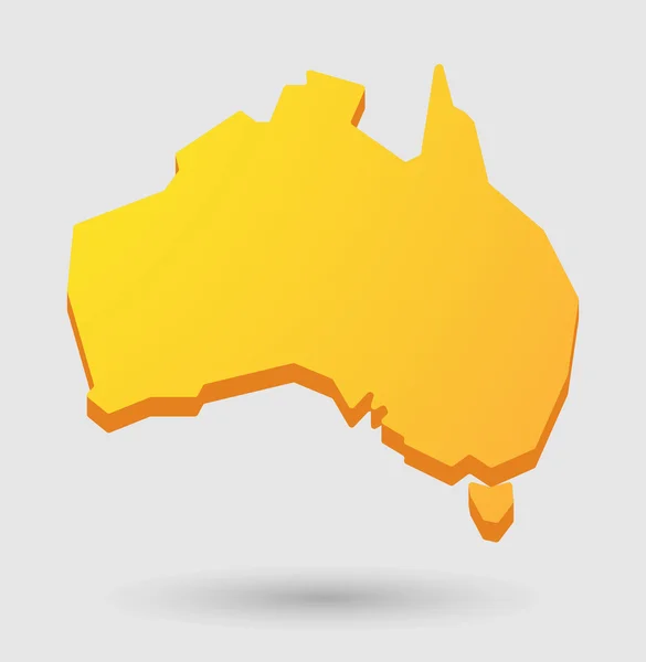 黄澳大利亚地图形状图标 — 图库矢量图片