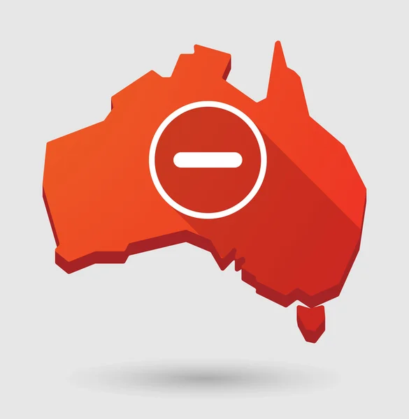 澳大利亚地图图标与减法标志 — 图库矢量图片