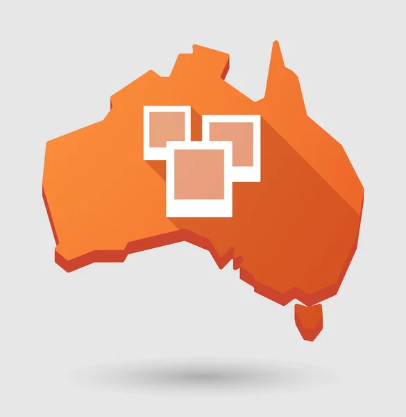 澳大利亚地图图标与一堆照片 — 图库矢量图片