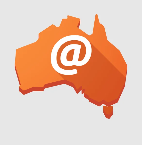 Australië Kaartpictogram met een e-teken — Stockvector