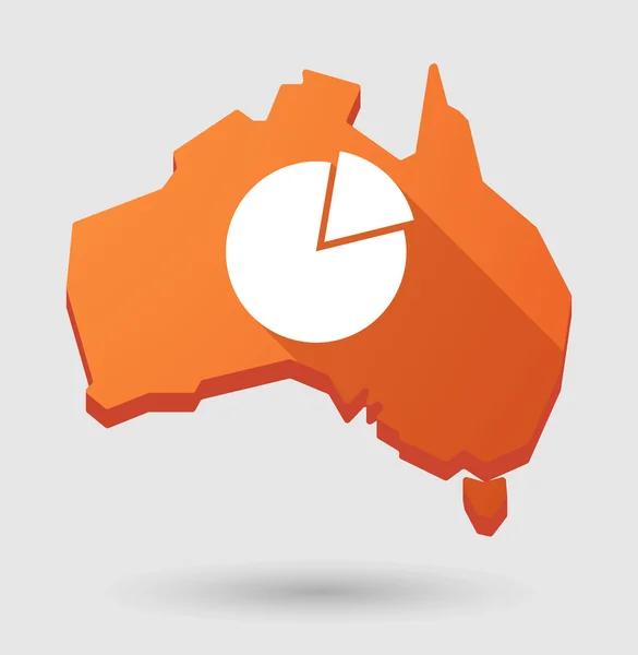 Icono de mapa de Australia con un gráfico circular — Archivo Imágenes Vectoriales