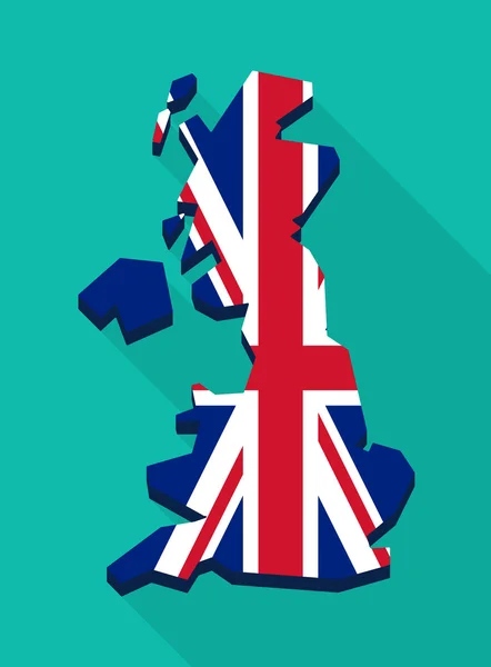 United Kingdom map with the Union Jack — Stock Vector