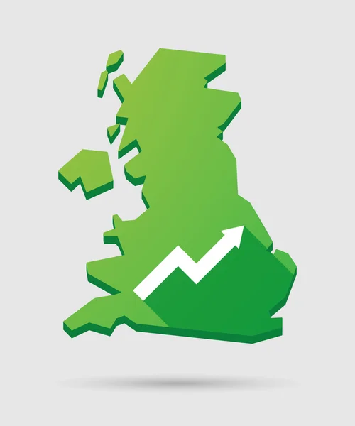 Reino Unido mapa icono con un gráfico — Vector de stock
