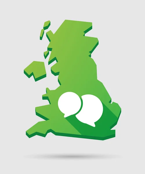 Reino Unido mapa icono con un globo cómico — Vector de stock