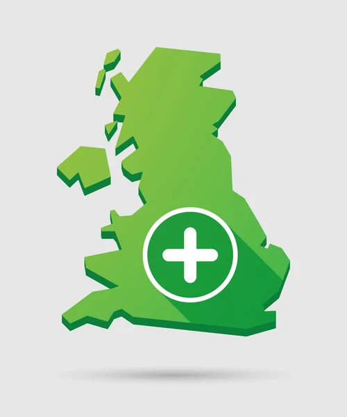 Royaume-Uni icône de carte avec un signe somme — Image vectorielle