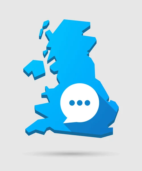 UK map icon with a comic balloon — Stock Vector