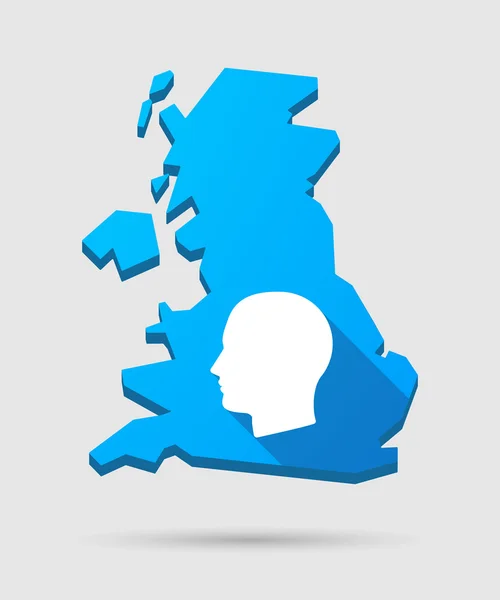 UK map icon with a head — Stock Vector