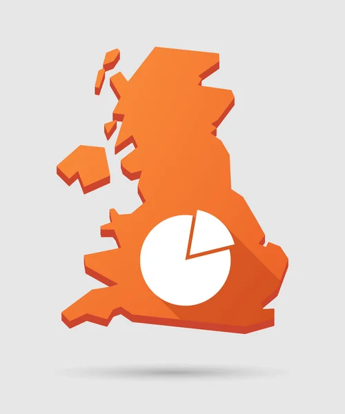 Icono de mapa del Reino Unido con un gráfico circular — Vector de stock