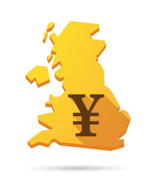 İngiltere harita simgesini para birimi işaretiyle