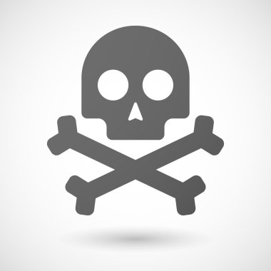 beyaz arkaplanda kafatası simgesi