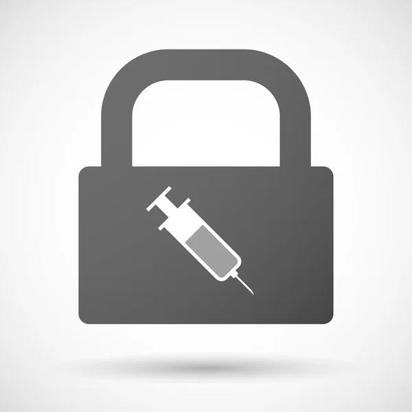 Lock icon with a syringe — Stock Vector