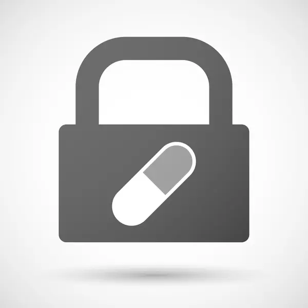 Lock icon with a pill — Stock Vector