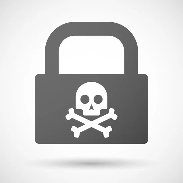 Lock icon with a skull — Stock Vector