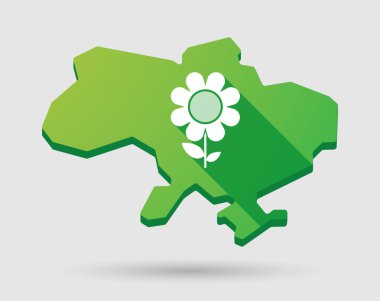 Ukrayna yeşil harita birçiçek simgesiyle