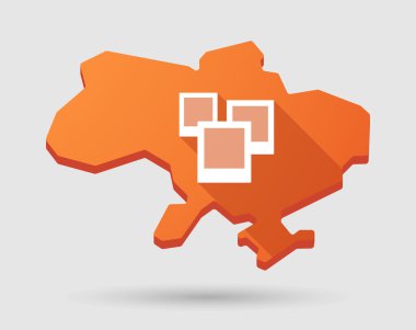 Ukrayna yeşil harita simgesini bir fotoğraf grup ile