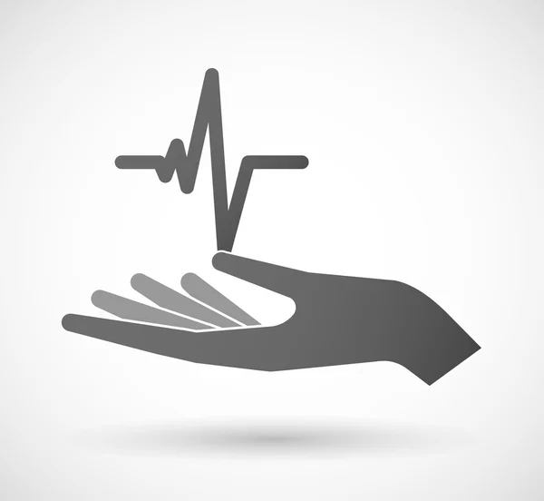 Mão dando um sinal de batimento cardíaco — Vetor de Stock