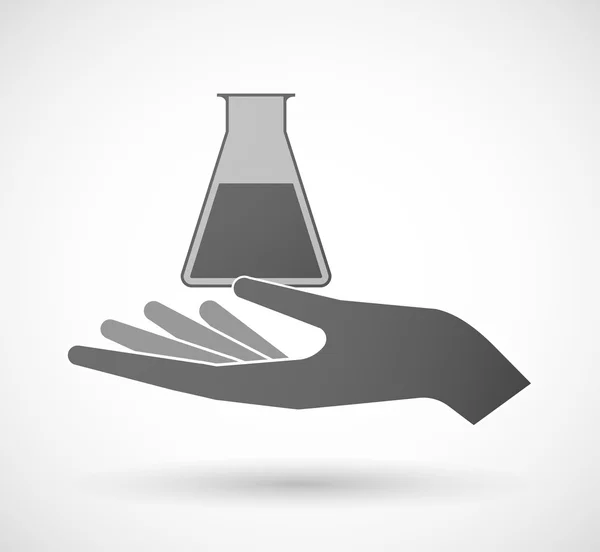 Рука дает химическую пробирку — стоковый вектор