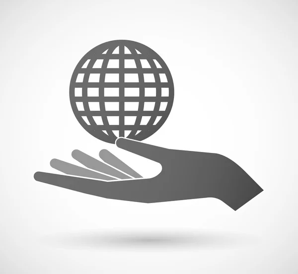 Mão dando um globo mundial — Vetor de Stock