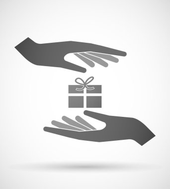 Koruma ya da hediye veriyor eller