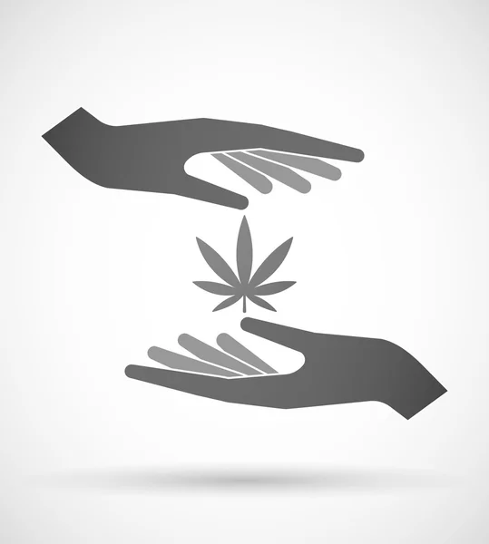 Ruce chránit, nebo dát list marihuany — Stockový vektor