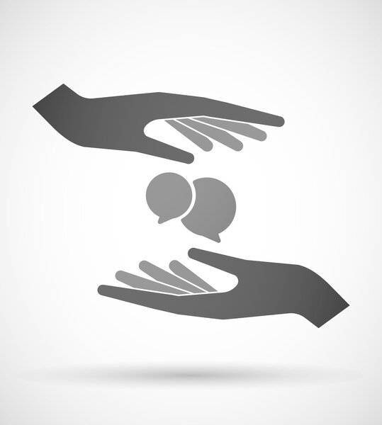 Руки, защищающие или дающие комический шар
