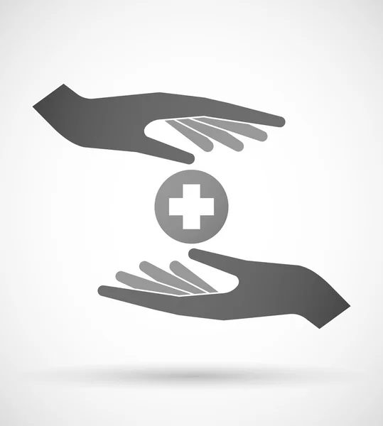 Hands protecting or giving a pharmacy sign Royalty Free Stock Vectors