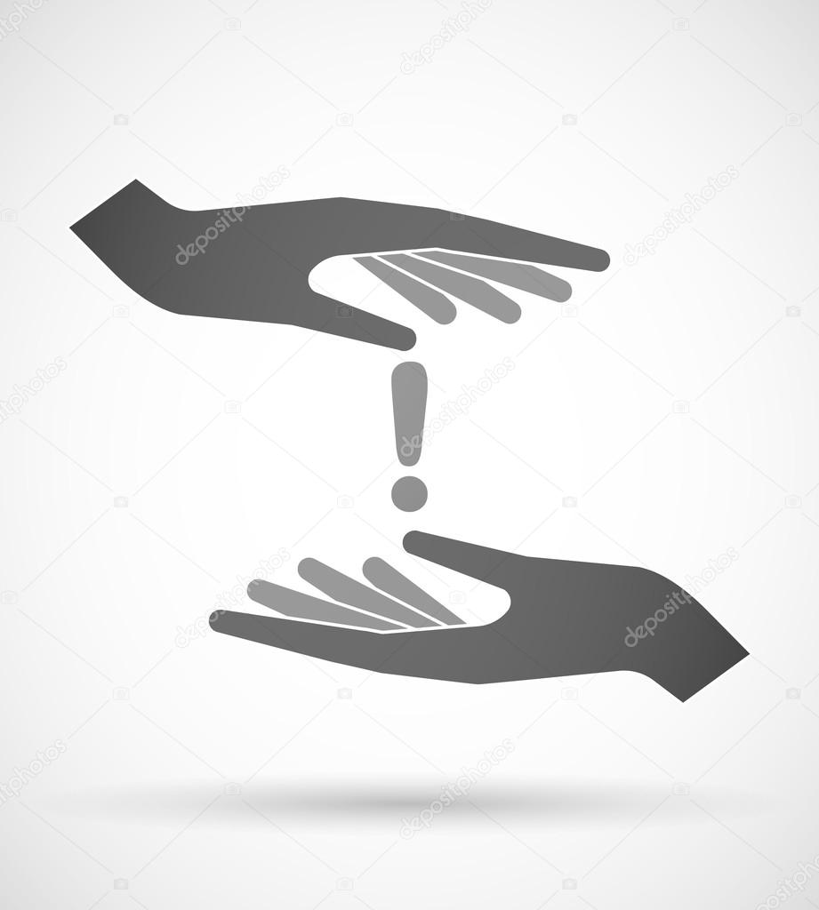 Hands protecting or giving an exclamation sign
